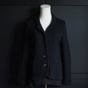 Banana Republic | Black Wool & Cotton Blend Sweater/Jacket, Early 2000s